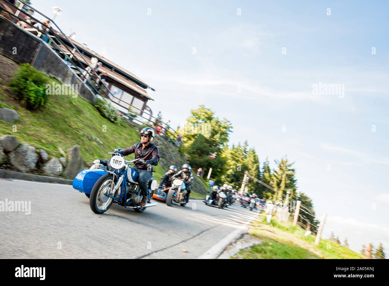 Auerberg Klassik - Auerbergrennen, Classic gara di moto, Allgäu, Germania Foto Stock