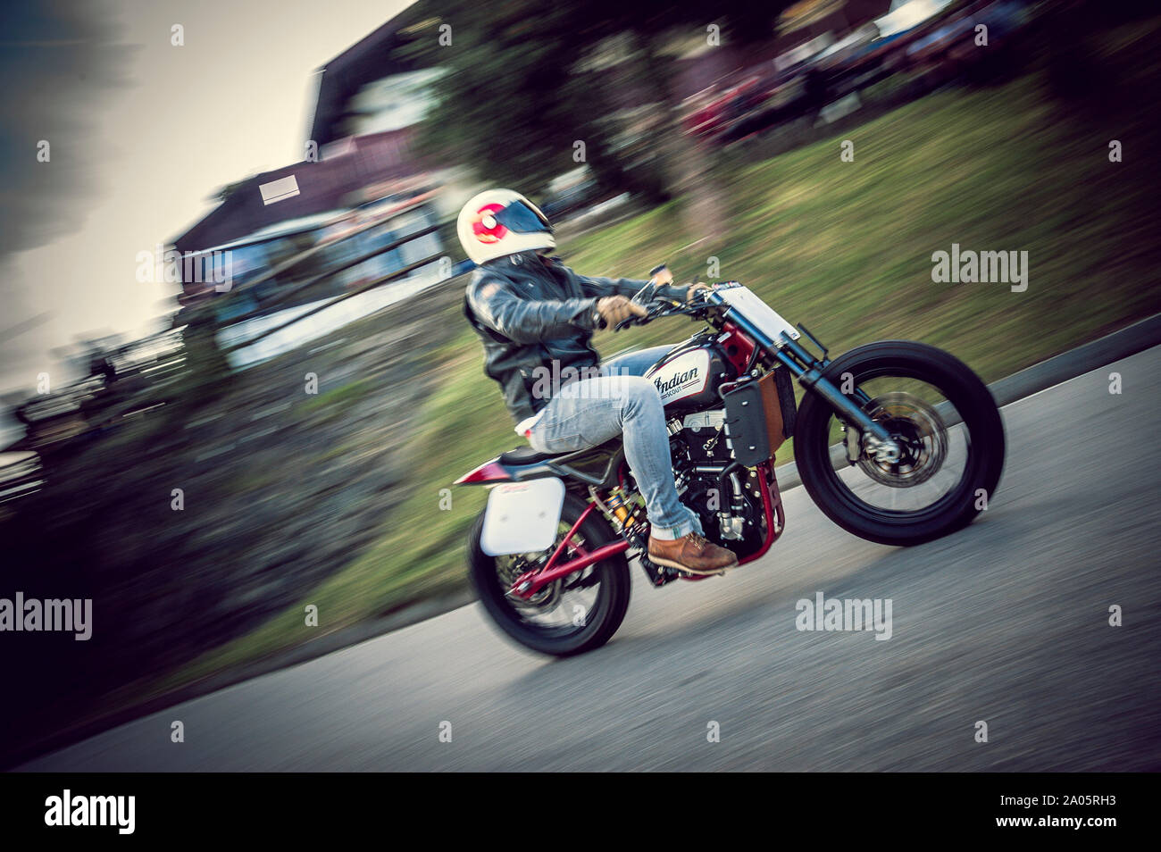 Biker sulle moderne moto Indian Foto Stock