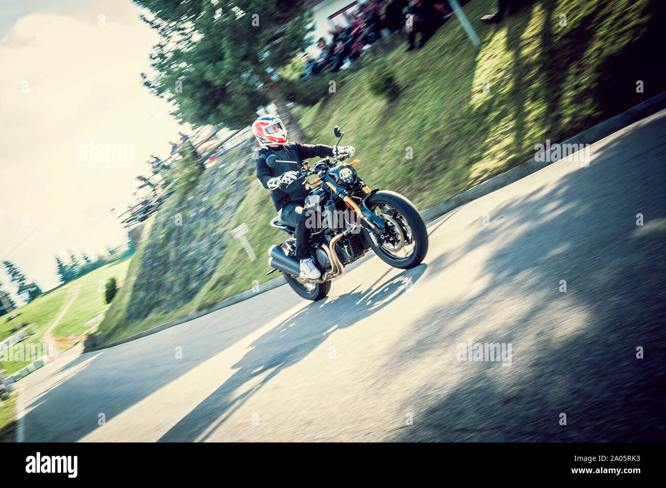 Biker su indiani moderni FTR1200s motociclo Foto Stock