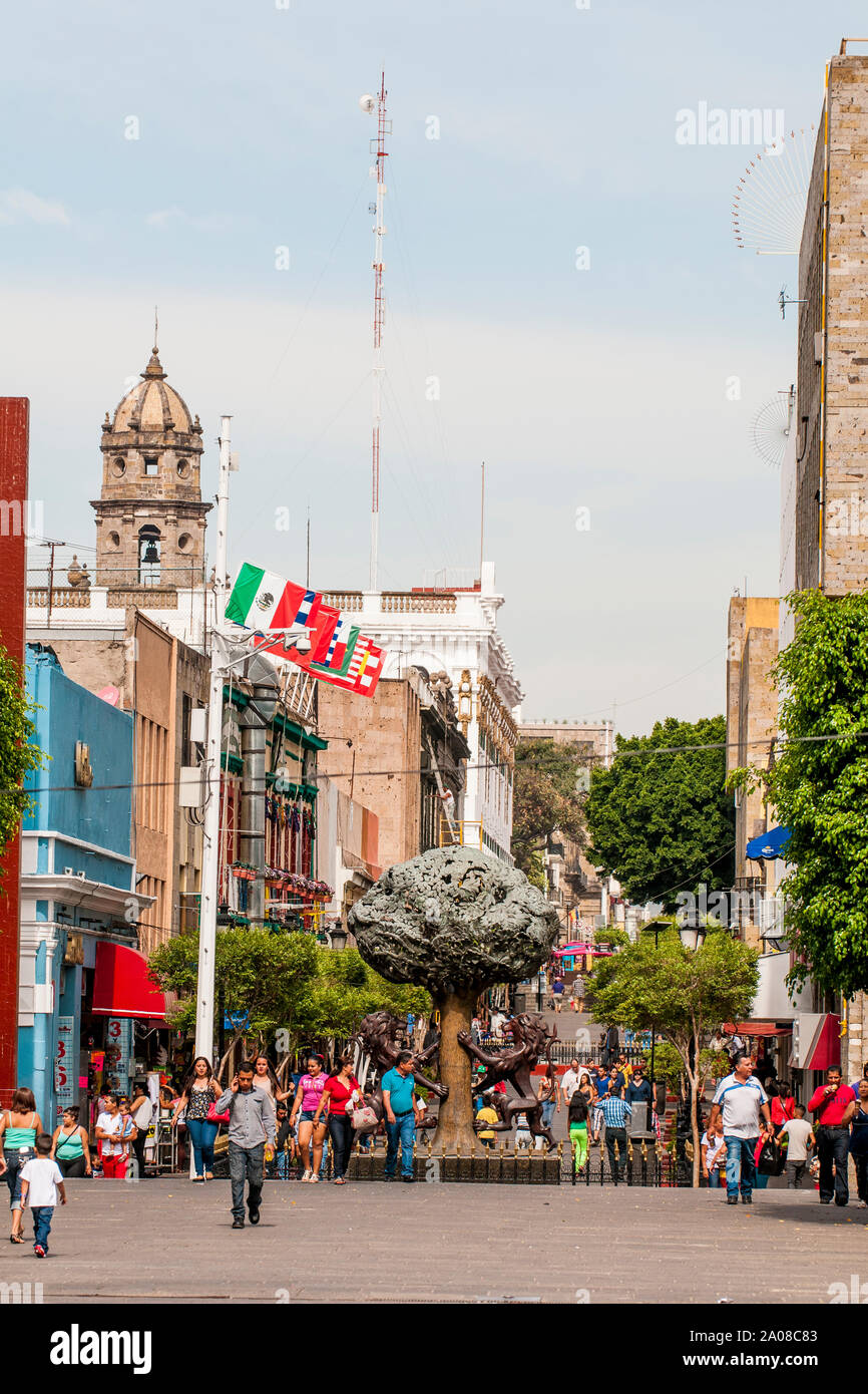 Plaza Tapatia, Centro Storico, Guadalajara, Jalisco, Messico. Foto Stock