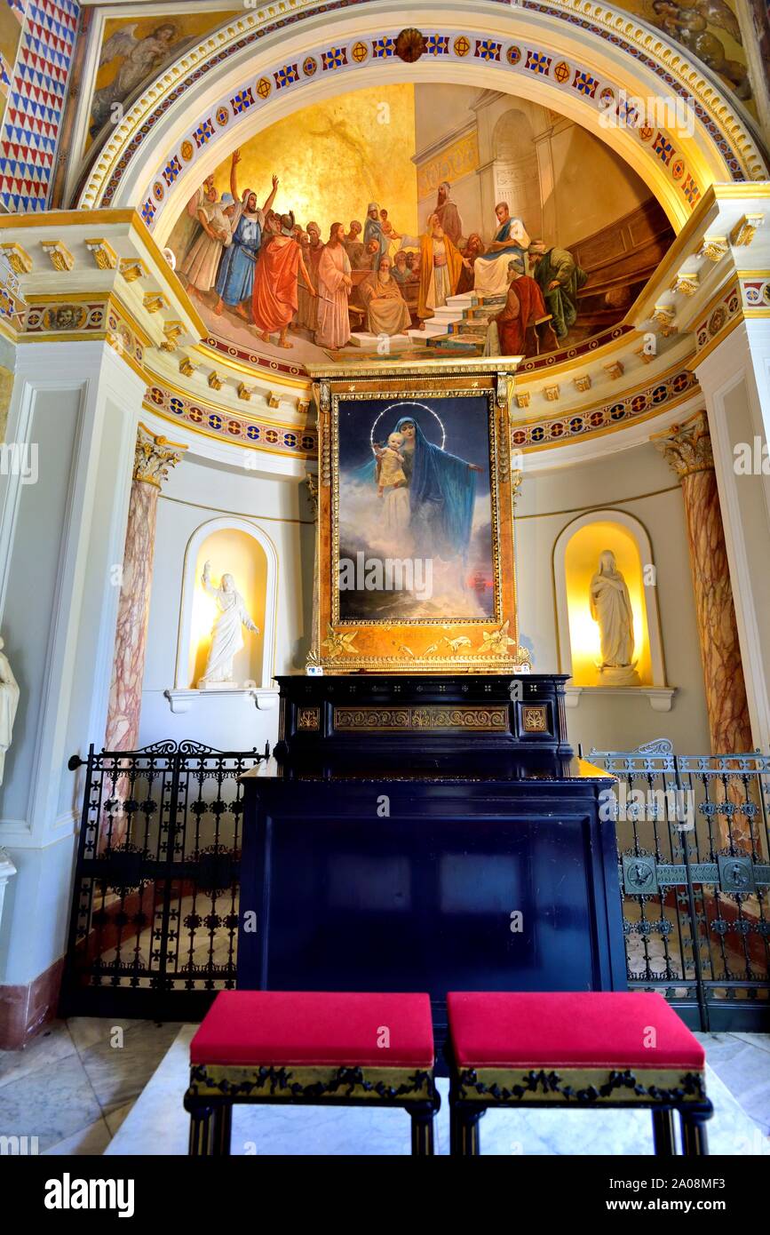 I dipinti della cappella, Palace,Gastouri,l'isola di Corfù, isole Ionie, Grecia Foto Stock