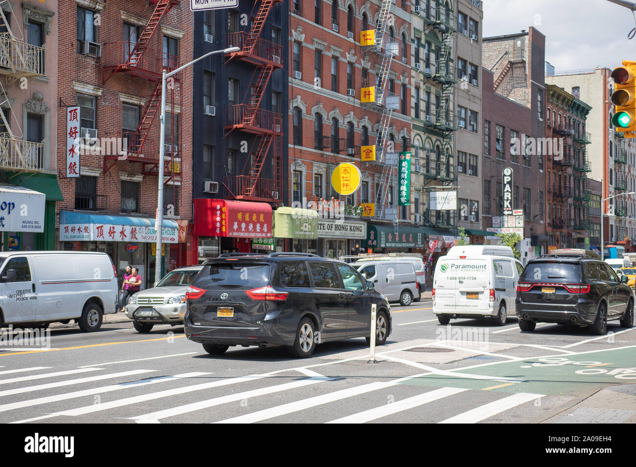 Strade di ChinaTown in NYC Foto Stock