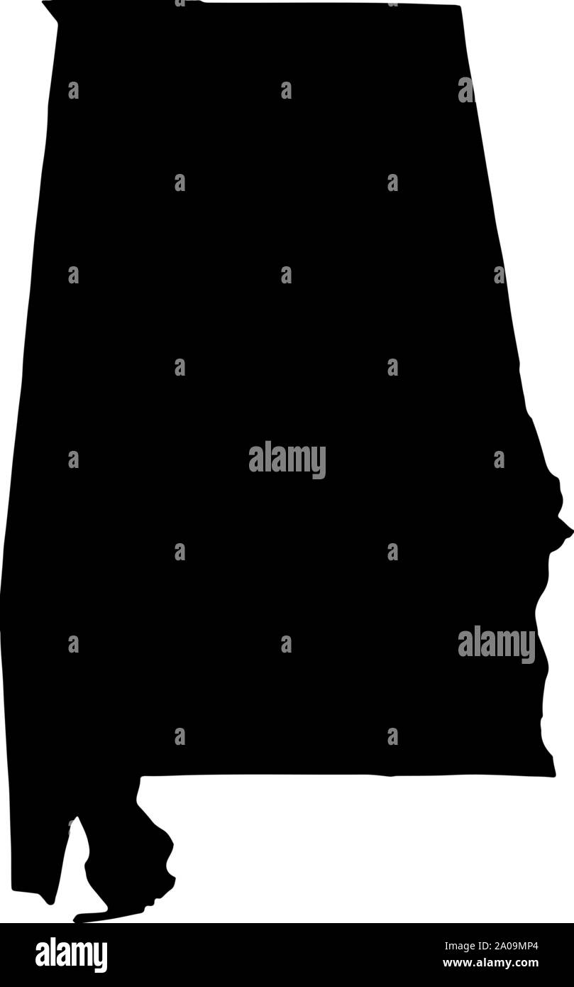 Alabama mappa vettoriale con il flag.illustrazione vettoriale EPS10 Illustrazione Vettoriale