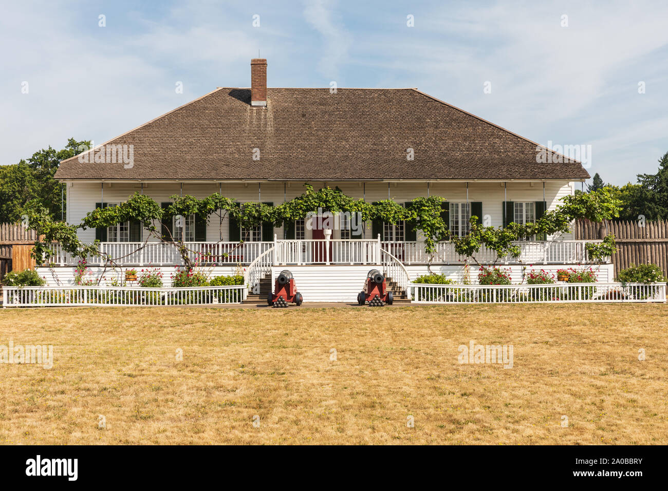 Stati Uniti d'America, nello Stato di Washington, Fort Vancouver National Historic Site. Il capo del fattore di casa in compagnia della Baia di Hudson's Fort Vancouver. Foto Stock