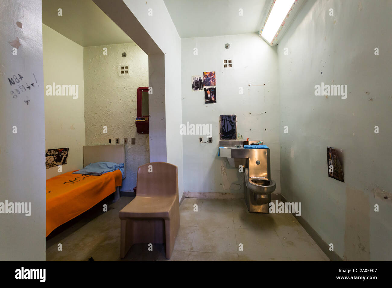 Cella di prigione penitenziario di Kingston un ex carcere di massima sicurezza che ha aperto giugno 1835 e chiuso Settembre 2013 ora aperto per Jailhouse Tours Ontario Foto Stock