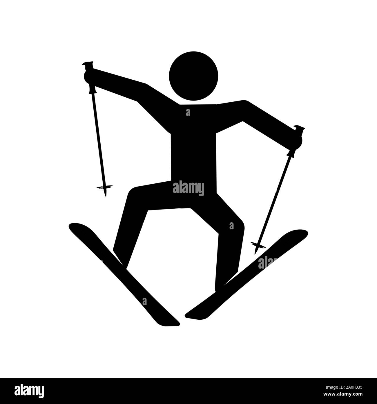 Silhouette uomo sci icona illustrazione vettoriale design Illustrazione Vettoriale