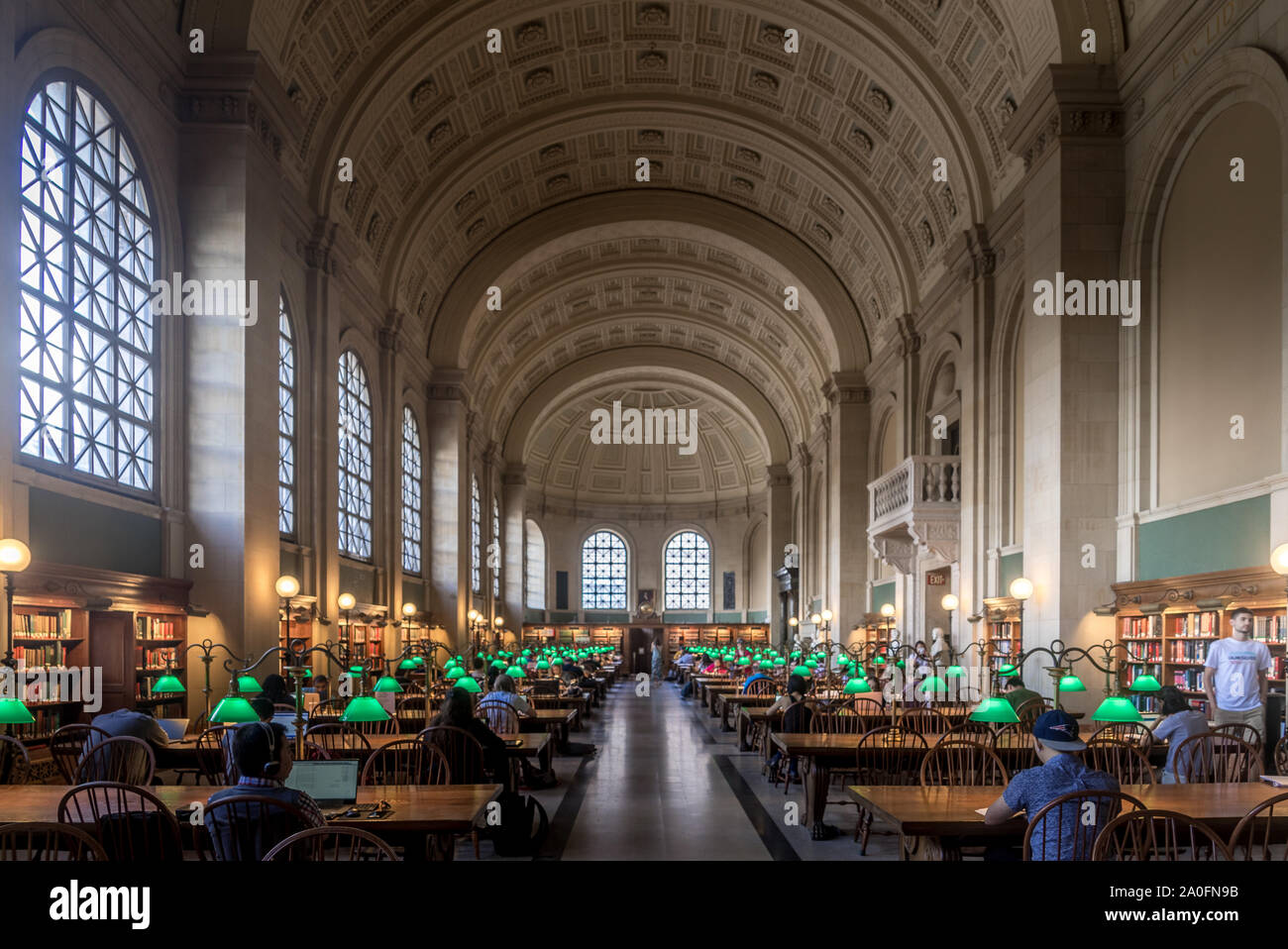 Boston Public Library principale sala di lettura Foto Stock