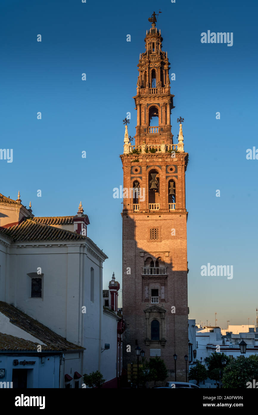 Carmona tramonto vista aerea in Andalusia Spagna non lontano da Sevilla Foto Stock