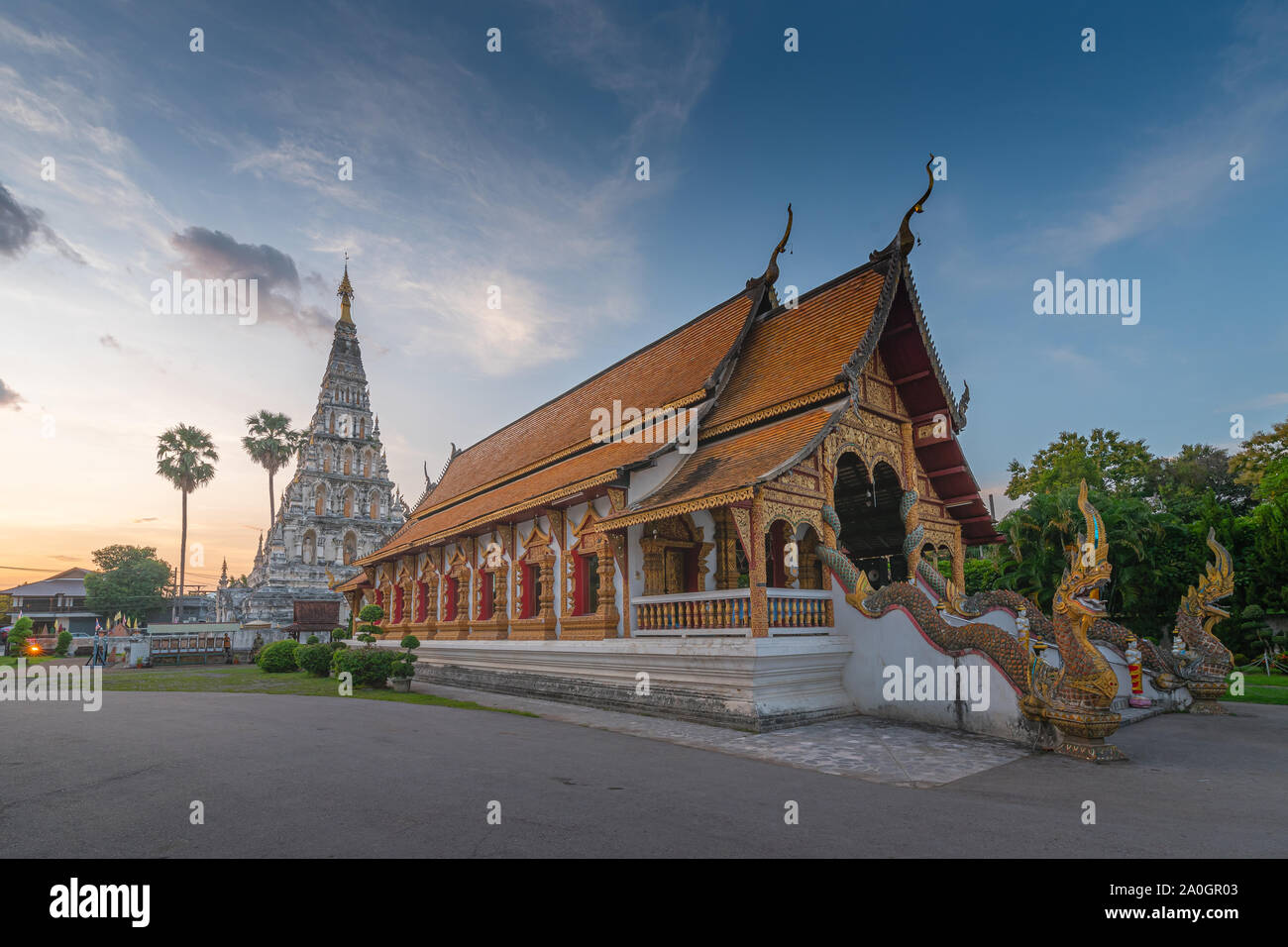 Antica pagoda di Wat Ku Kham (tempio Wat Chedi Liam) Foto Stock