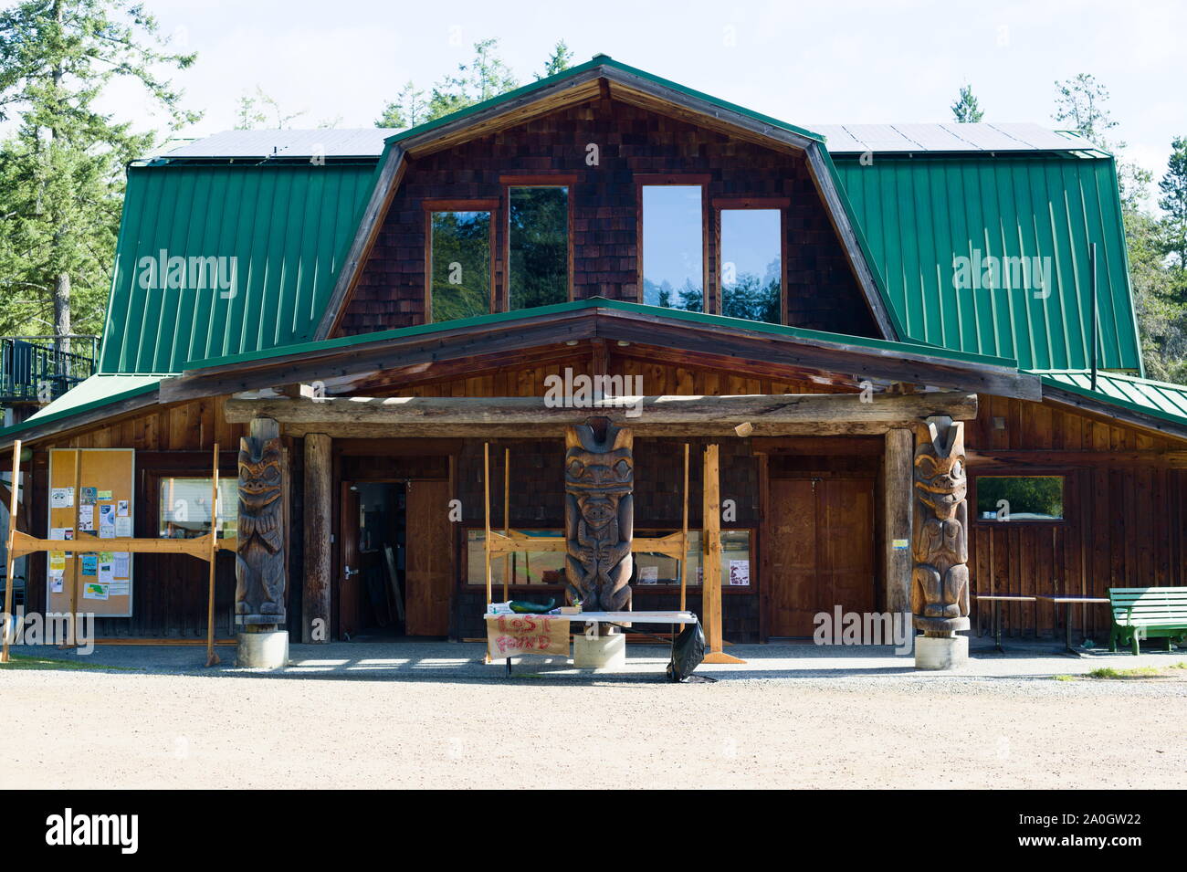 Sala della comunità di Pender Island a North Pender Island, British Columbia, Canada Foto Stock