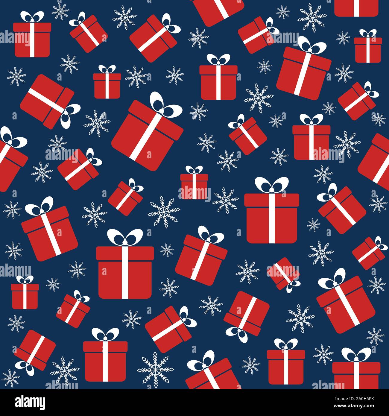 Natale seamless pattern con doni, i fiocchi di neve Illustrazione Vettoriale