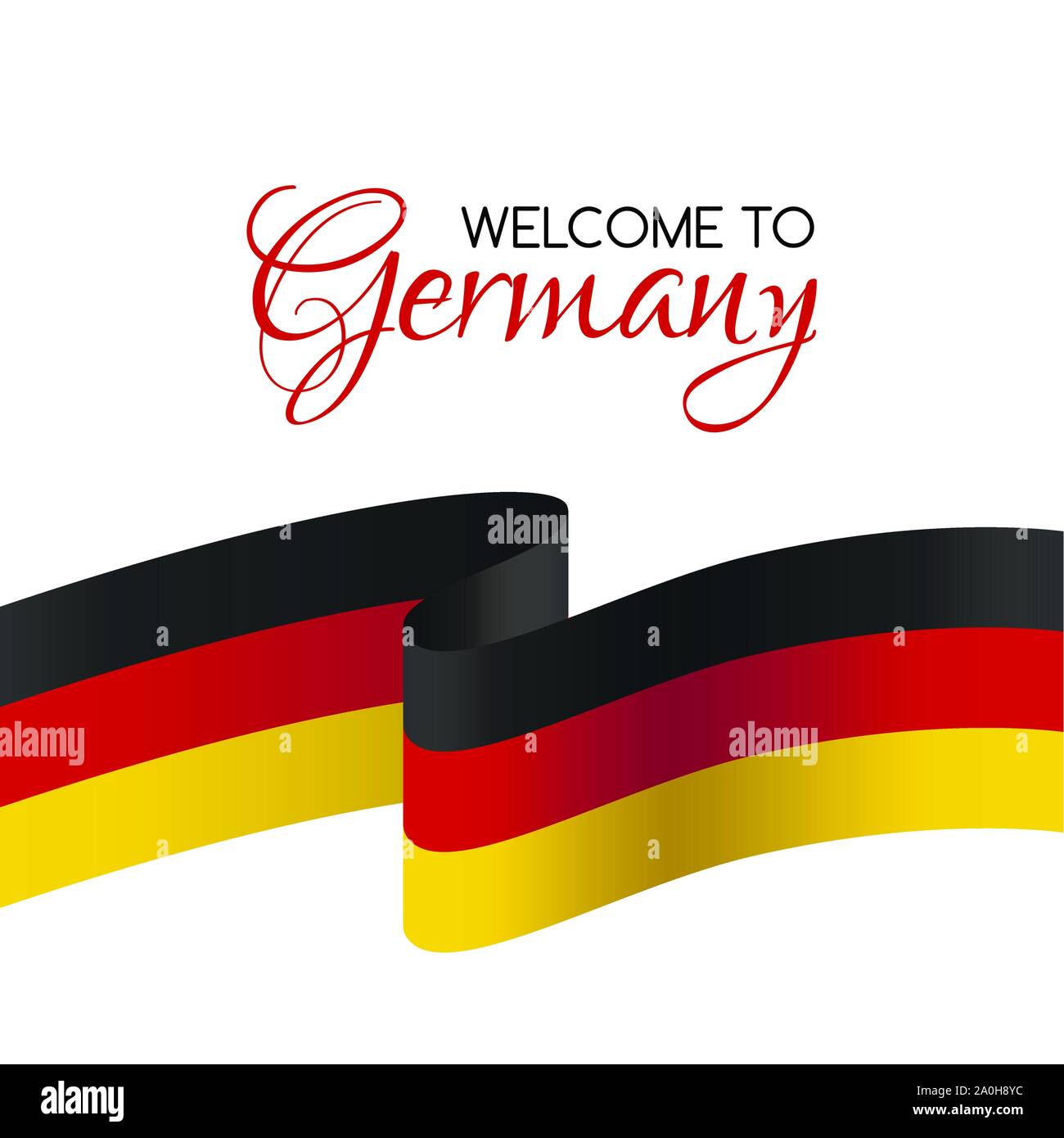 Benvenuti in Germania. Carta con la bandiera della Germania Illustrazione Vettoriale