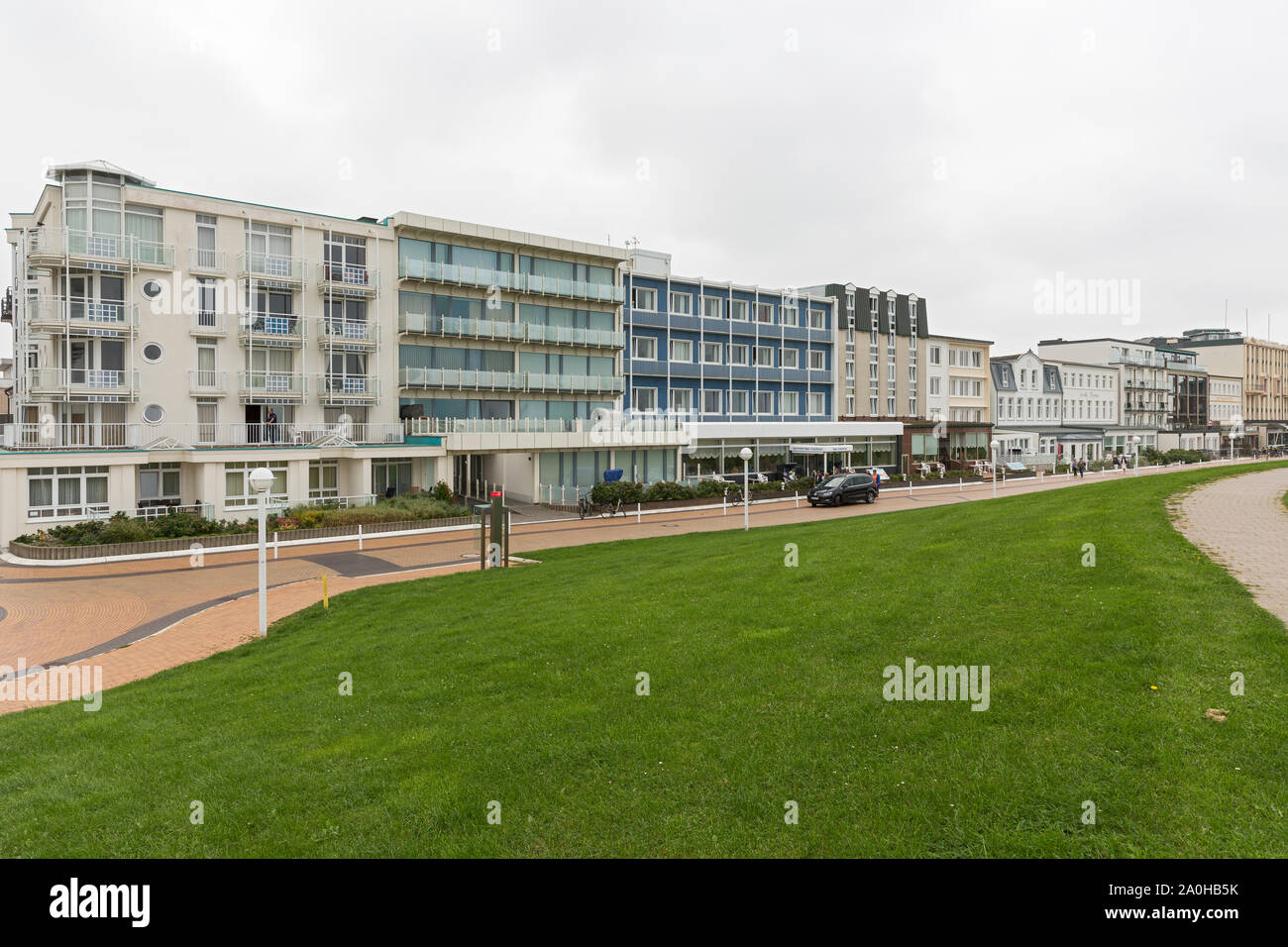 Norderney; Kaiserstrasse, Alberghi Foto Stock