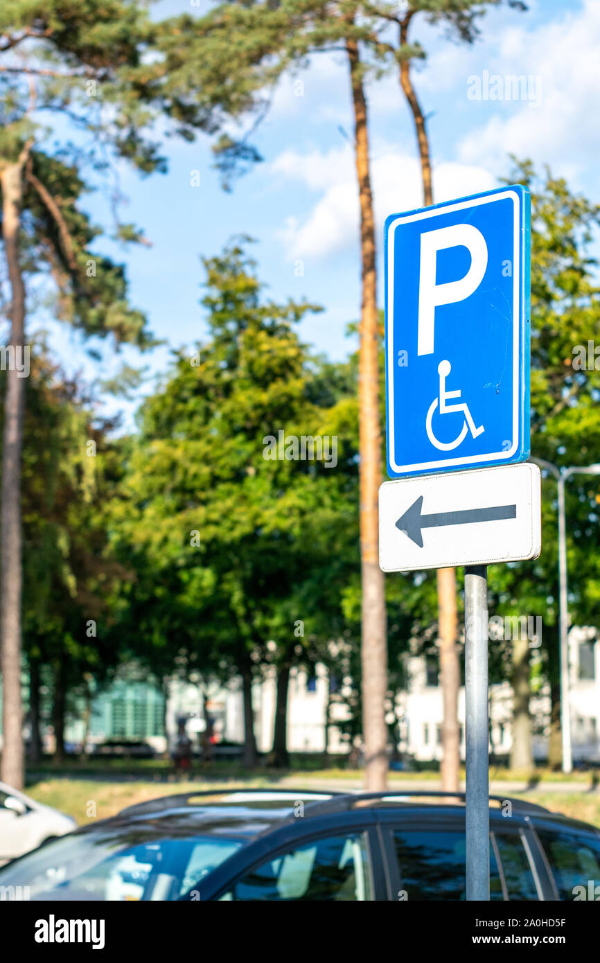 Dutch cartello stradale: disabili parcheggio Foto Stock