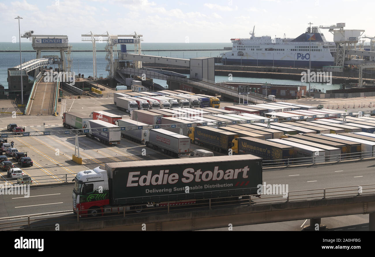 Vista generale del porto di Dover al porto dei traghetti. Foto Stock