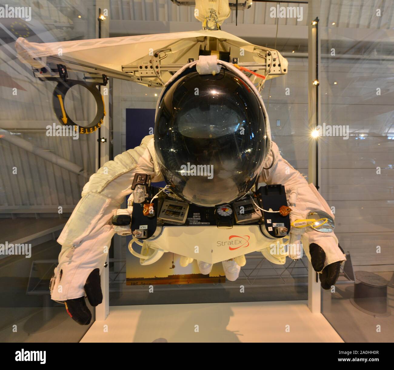 Tuta spaziale in un museo. Foto Stock