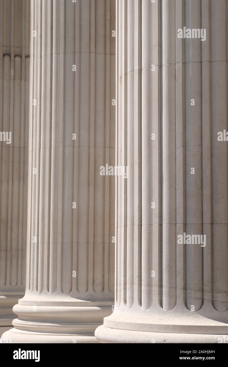 Dettagli architettonici di colonne di pietra per la costruzione di Foto Stock