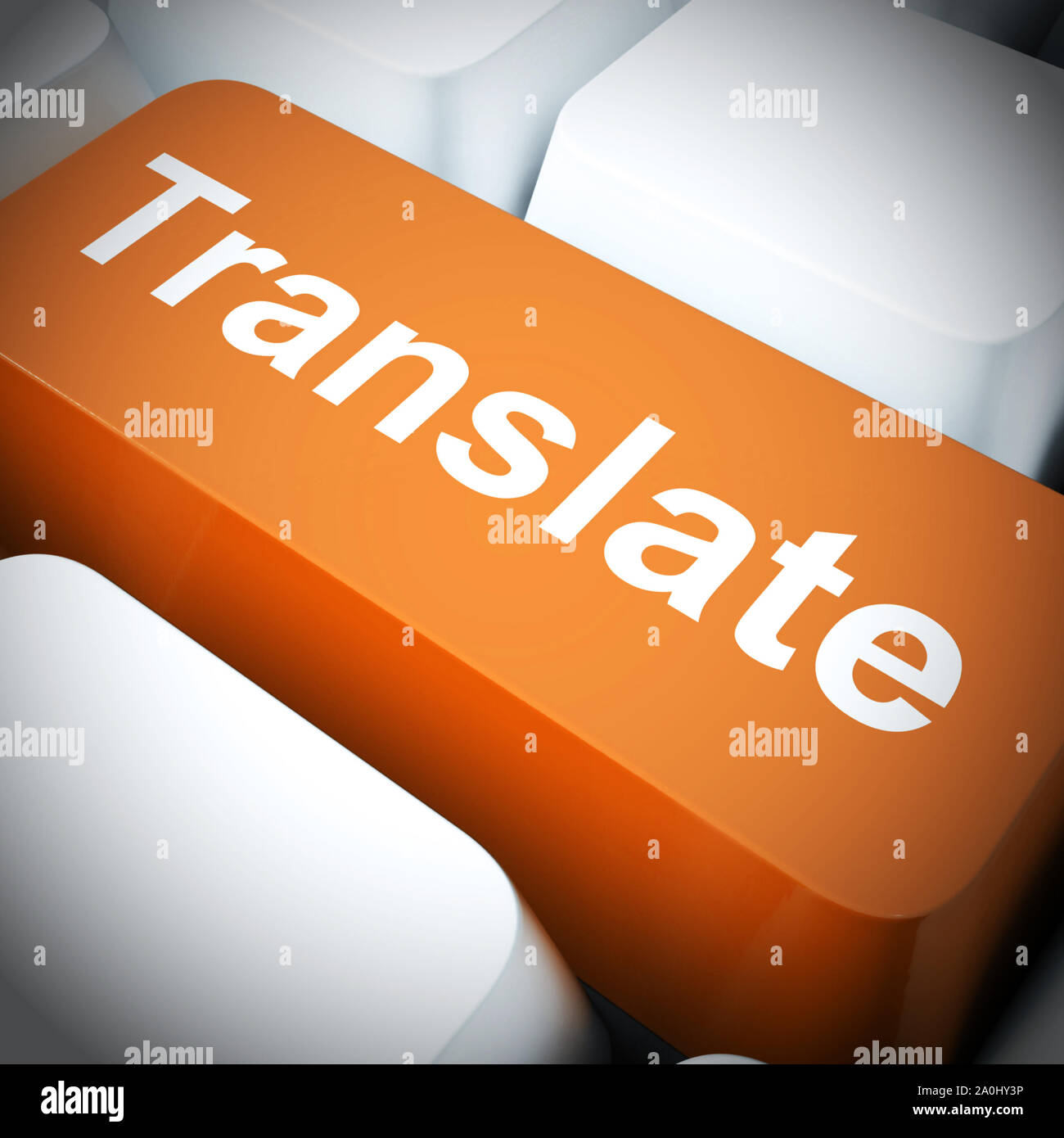 Tradurre il concetto icona significa cambiare lingua in testo o la conversazione. La decifrazione e rifasatura altre lingue - 3d illustrazione Foto Stock