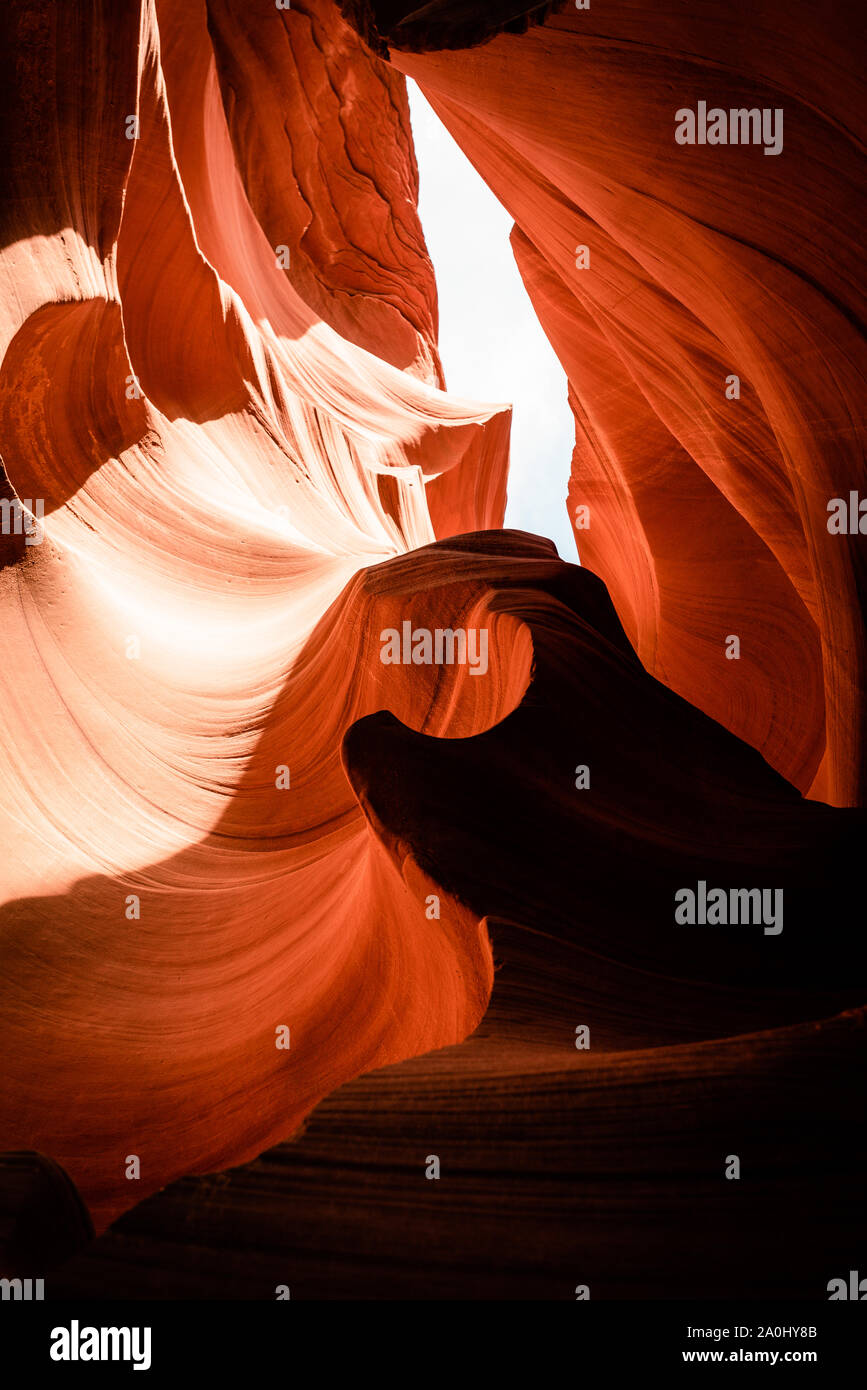 Abbassare Antelope Canyon Arizona USA Foto Stock