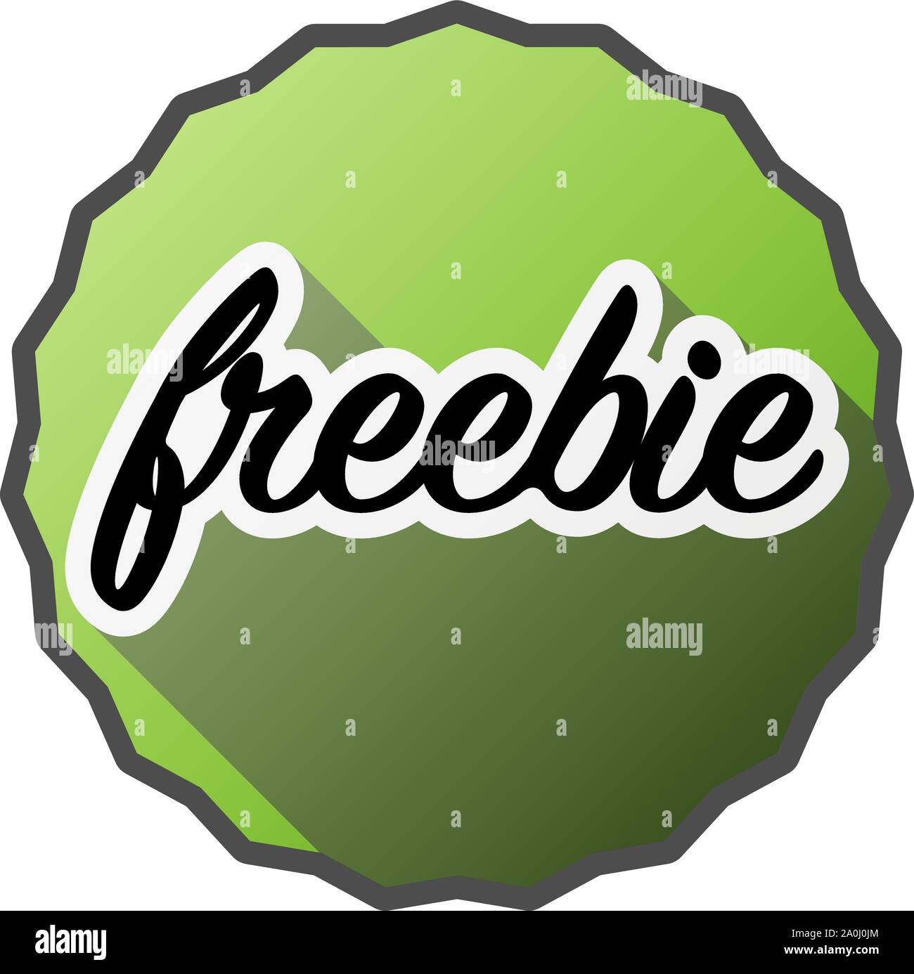 Rotondo verde freebie o giveaway badge adesivo o illustrazione vettoriale Illustrazione Vettoriale