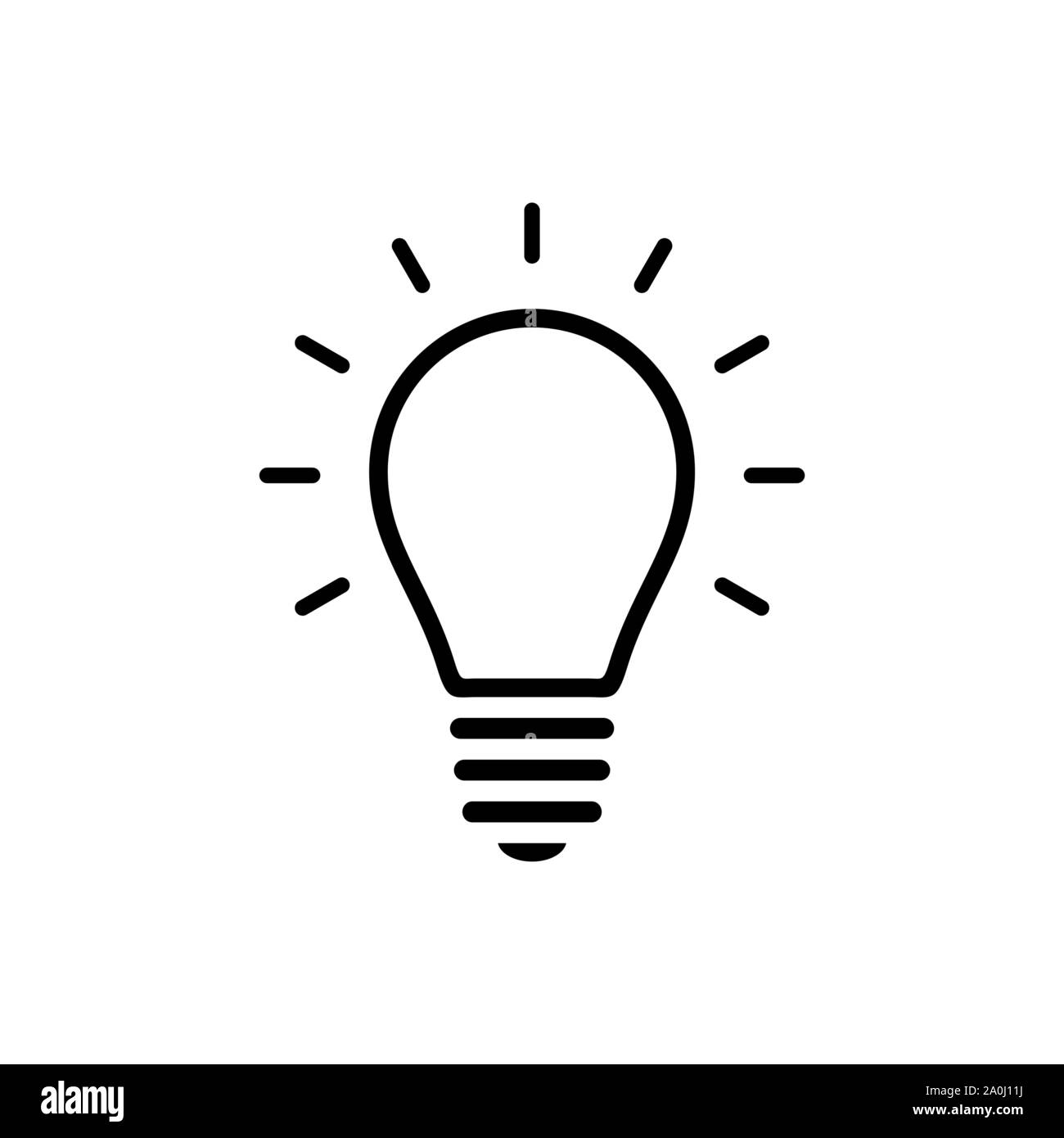 Idea Icona lampadina semplice stile piatto illustrazione. Illustrazione Vettoriale