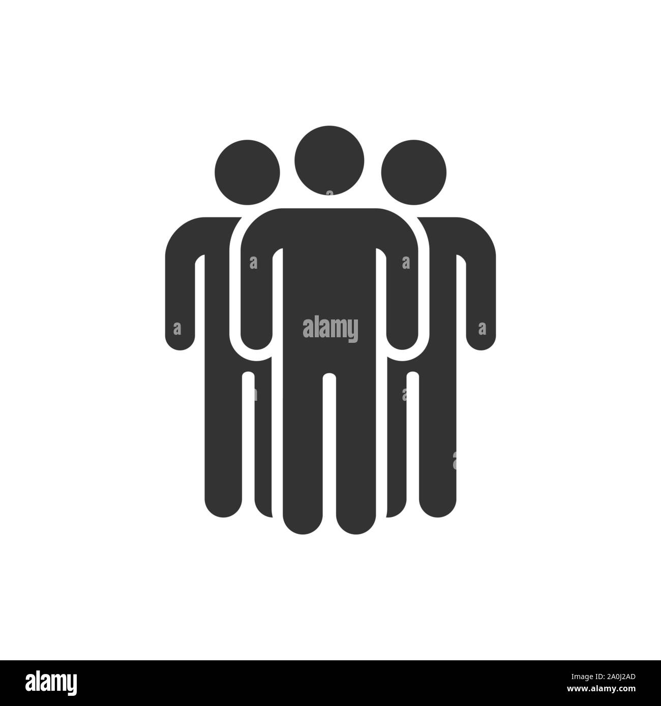 Gruppo di persone icona piatto semplice illustrazione di stile. Illustrazione Vettoriale