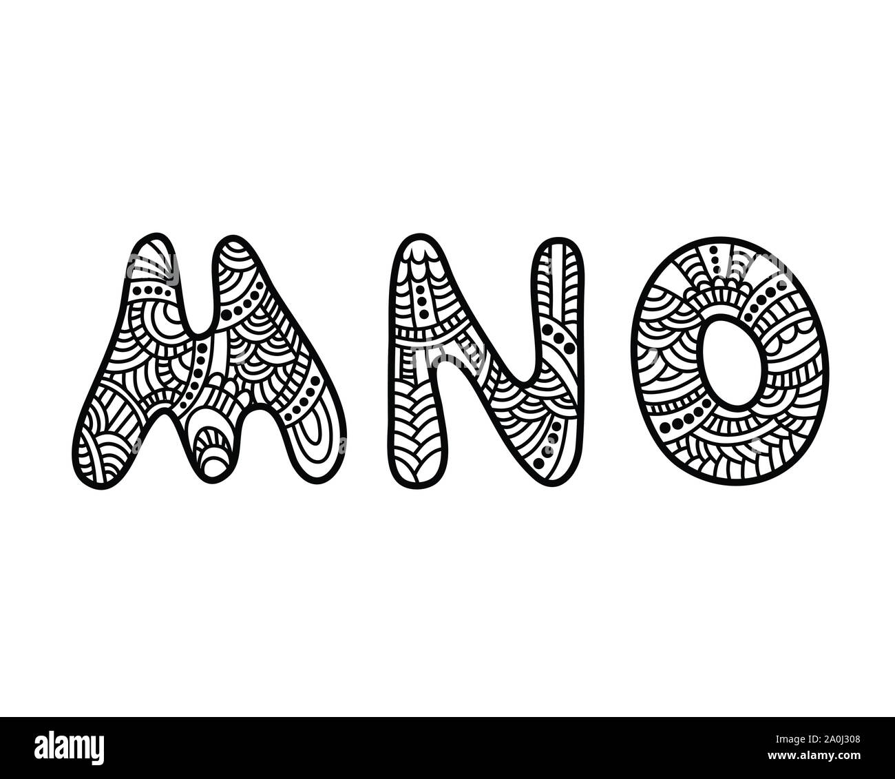 Doodle disegnati a mano lettere Illustrazione Vettoriale