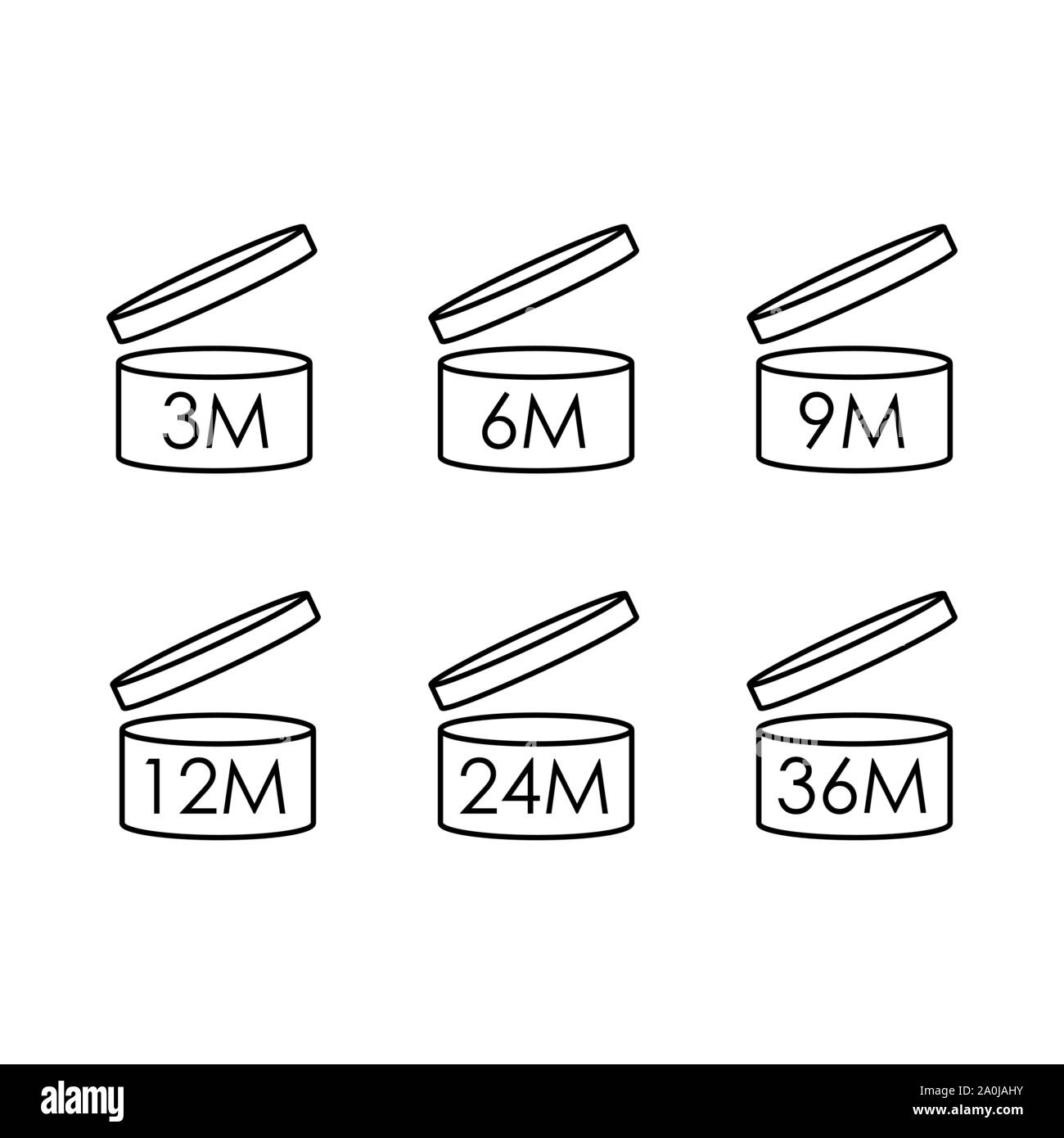 Periodo dopo l'apertura PAO simbolo. Illustrazione Vettoriale