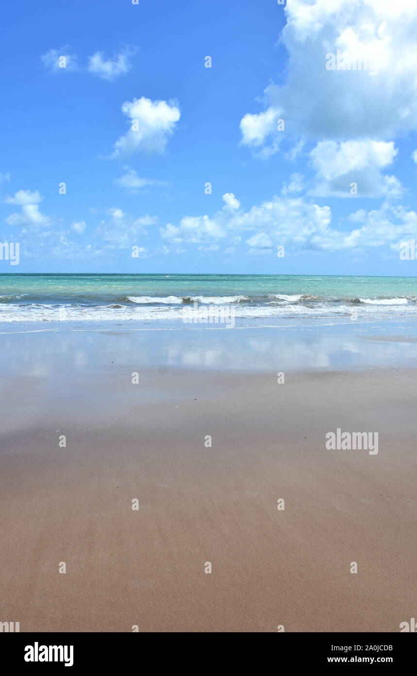 Acqua limpida e sabbia su una spiaggia tropicale Foto Stock