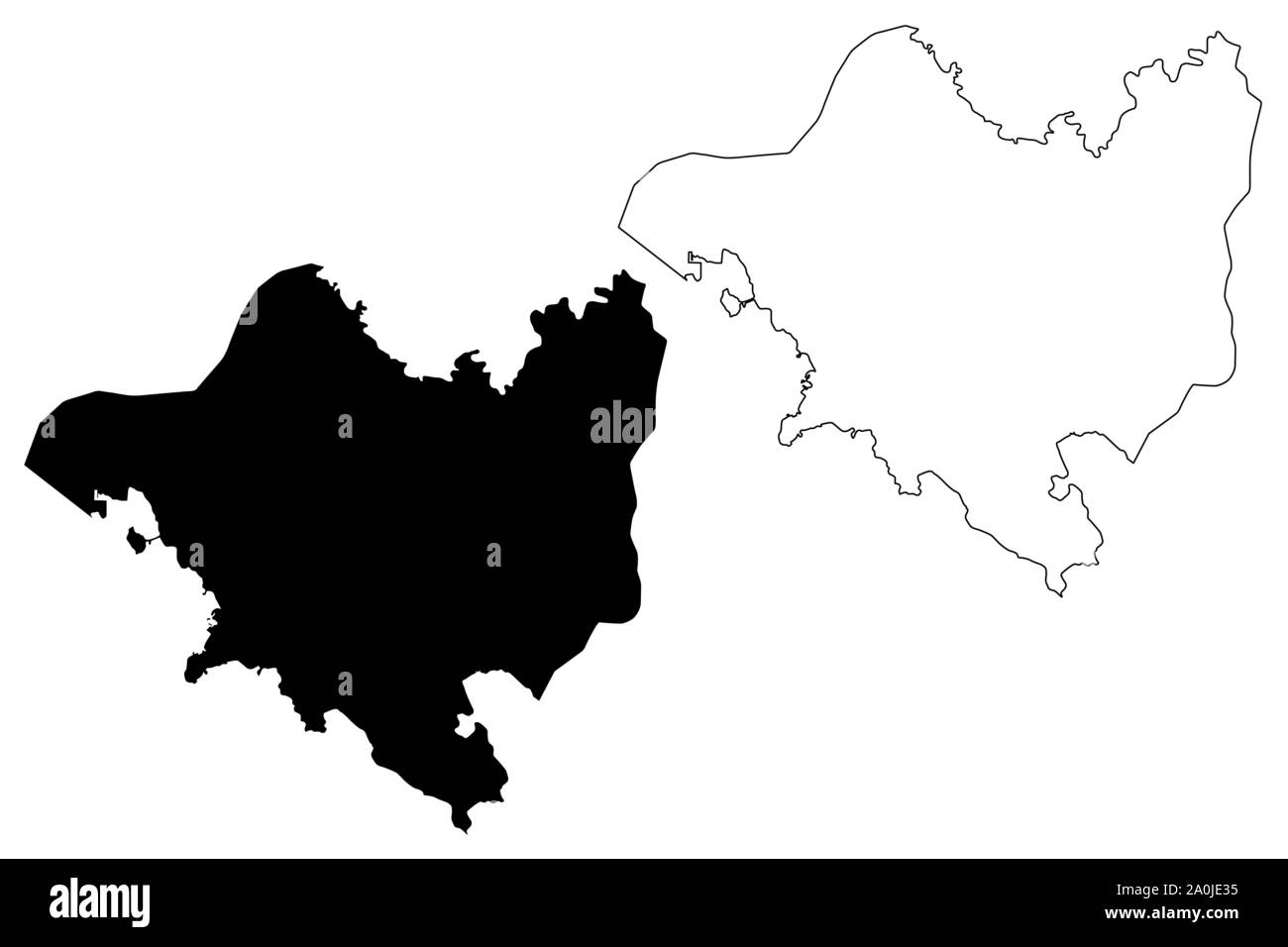 Capitale nazionale della provincia (Stato Indipendente di Papua Nuova Guinea, PNG, Province di Papua Nuova Guinea) mappa illustrazione vettoriale, scribble sketc Illustrazione Vettoriale