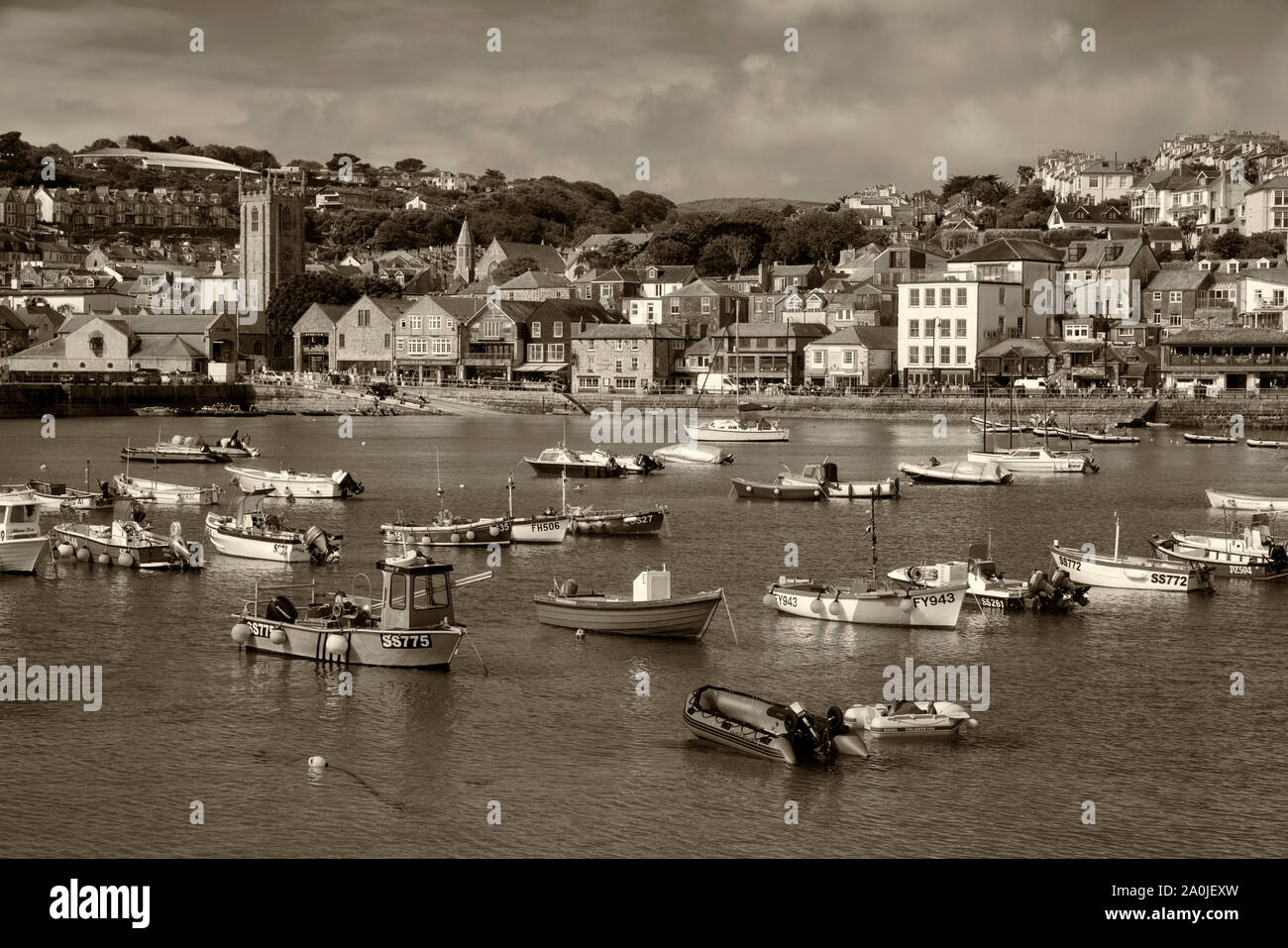 St Ives Harbour. St Ives, Cornwall, Inghilterra Foto Stock
