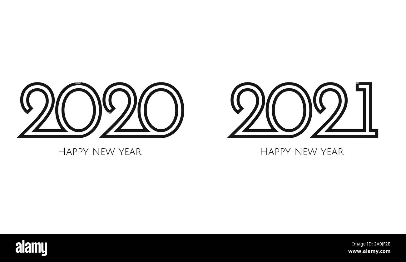 Felice Anno Nuovo 2020 design di testo. Brochure del modello di progettazione, la scheda banner. Illustrazione Vettoriale