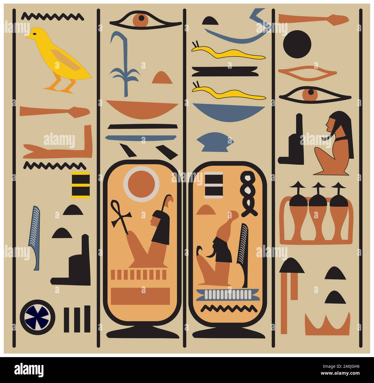 Antico Egitto geroglifici Foto Stock