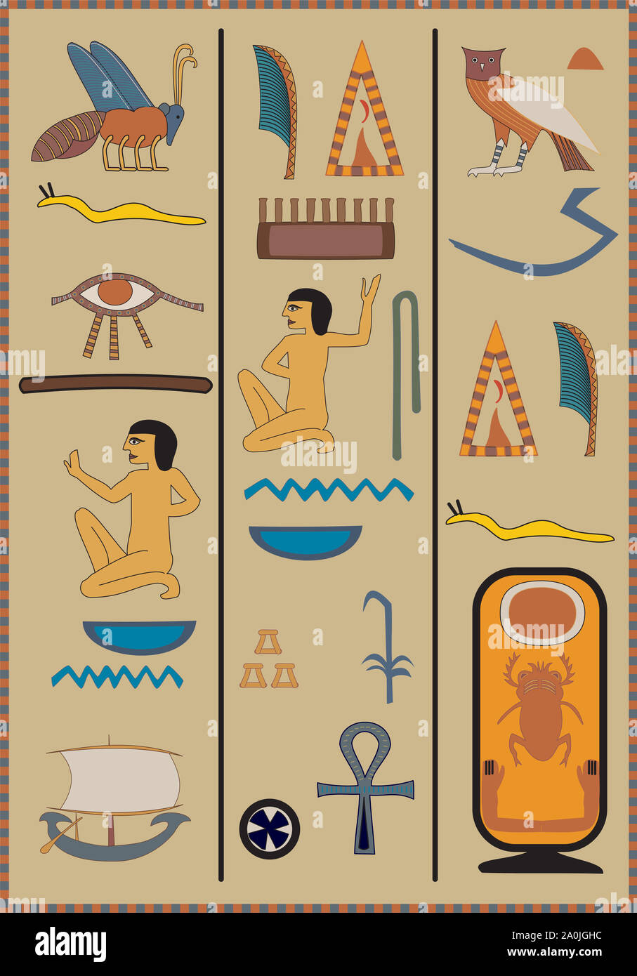 Antico Egitto geroglifici Foto Stock