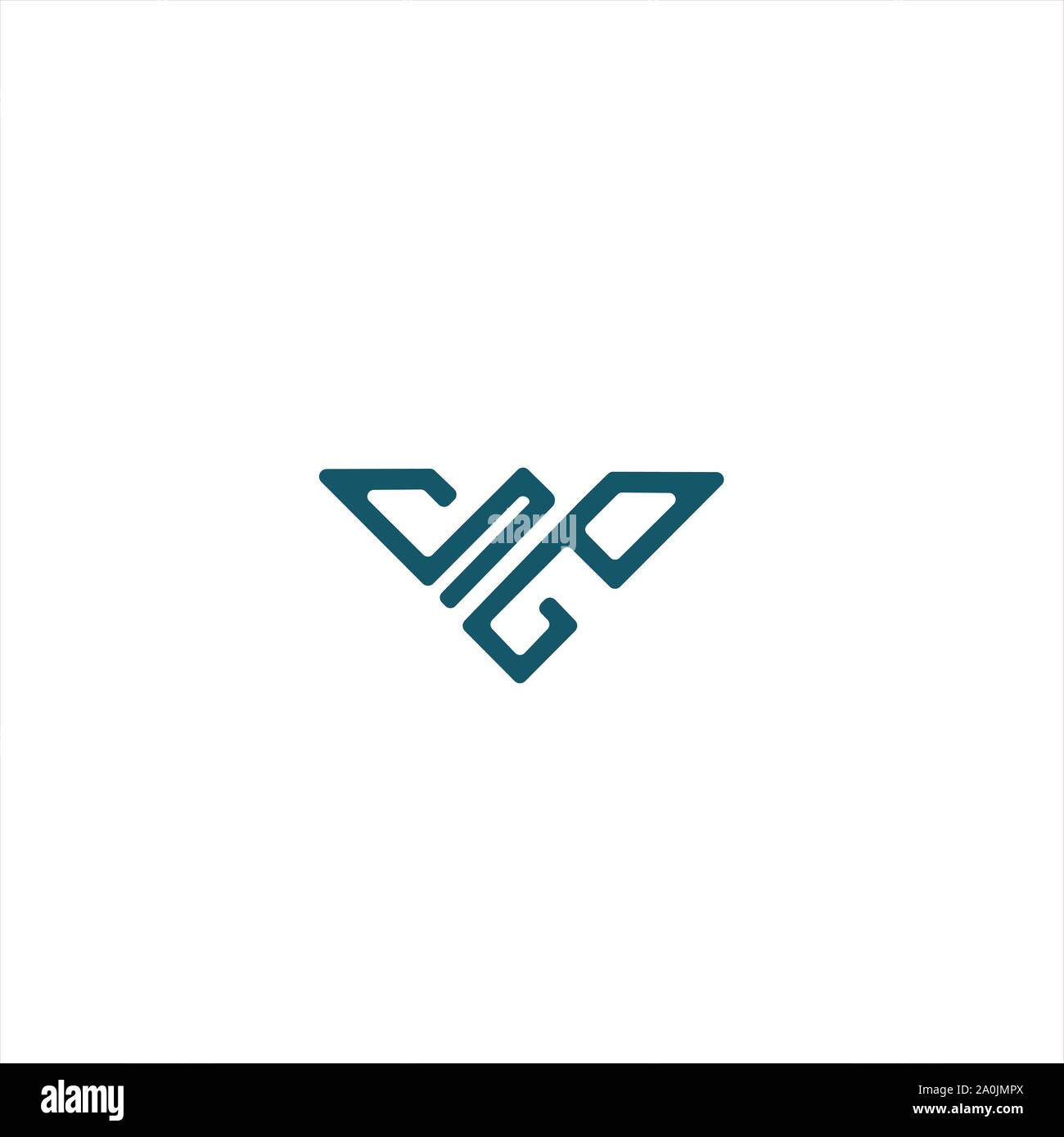 Potente Falcon astratta per logo di aviazione Illustrazione Vettoriale