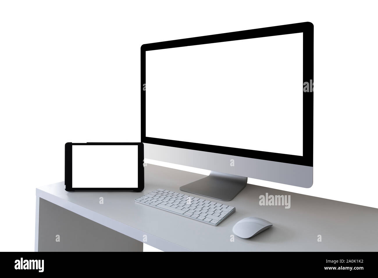 Mockup del posto di lavoro con il computer Foto Stock