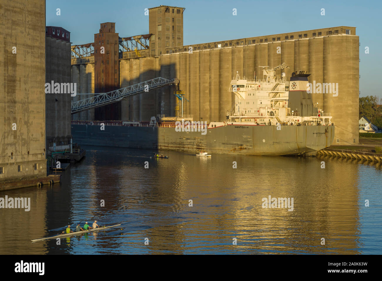 Città di Silo, Buffalo River, Buffalo, New York Foto Stock