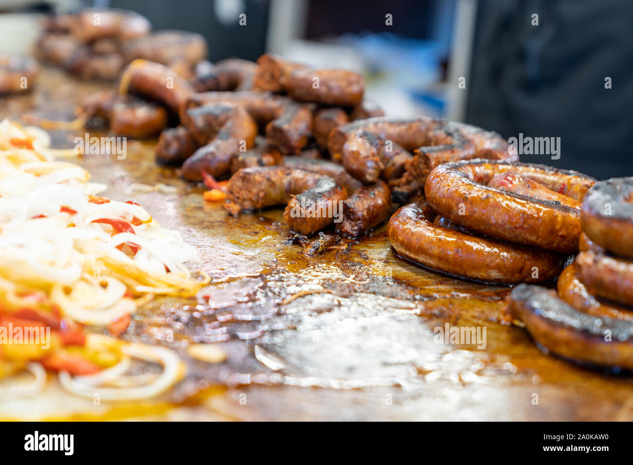 Salsicce italiane dalla festa di San Gennaro. Foto Stock