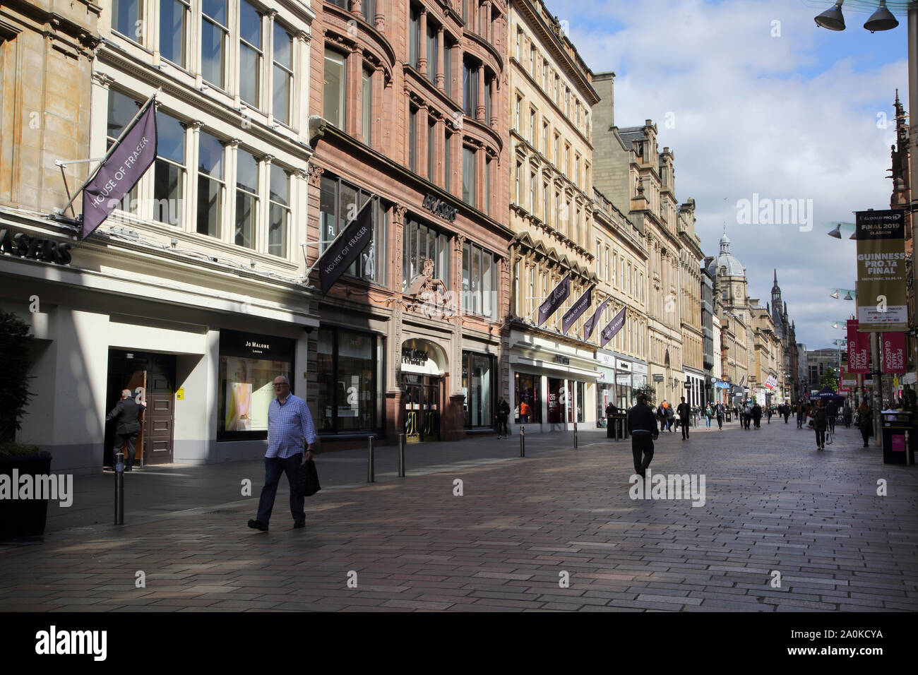 Glasgow Scozia Buchanan Street House of Fraser Foto Stock