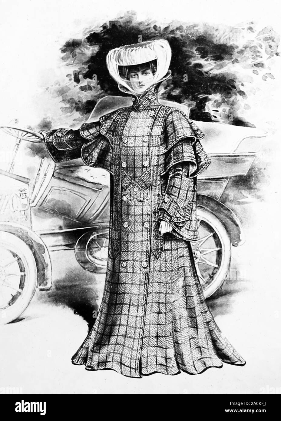 Pubblicità per la moda donna per primi gli automobilisti Foto Stock