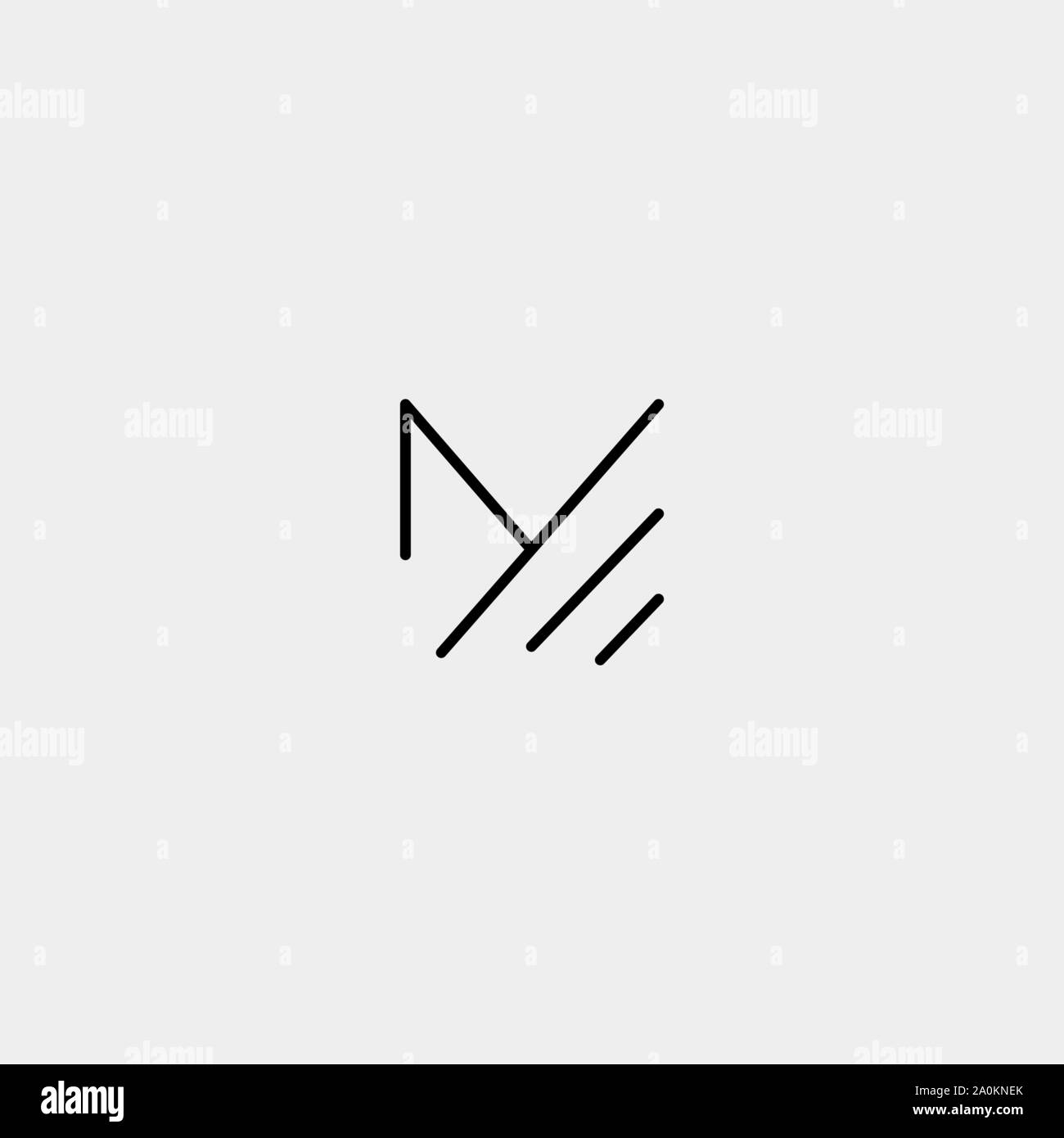 La lettera M MM Monogram Logo Design Minimal Illustrazione Vettoriale