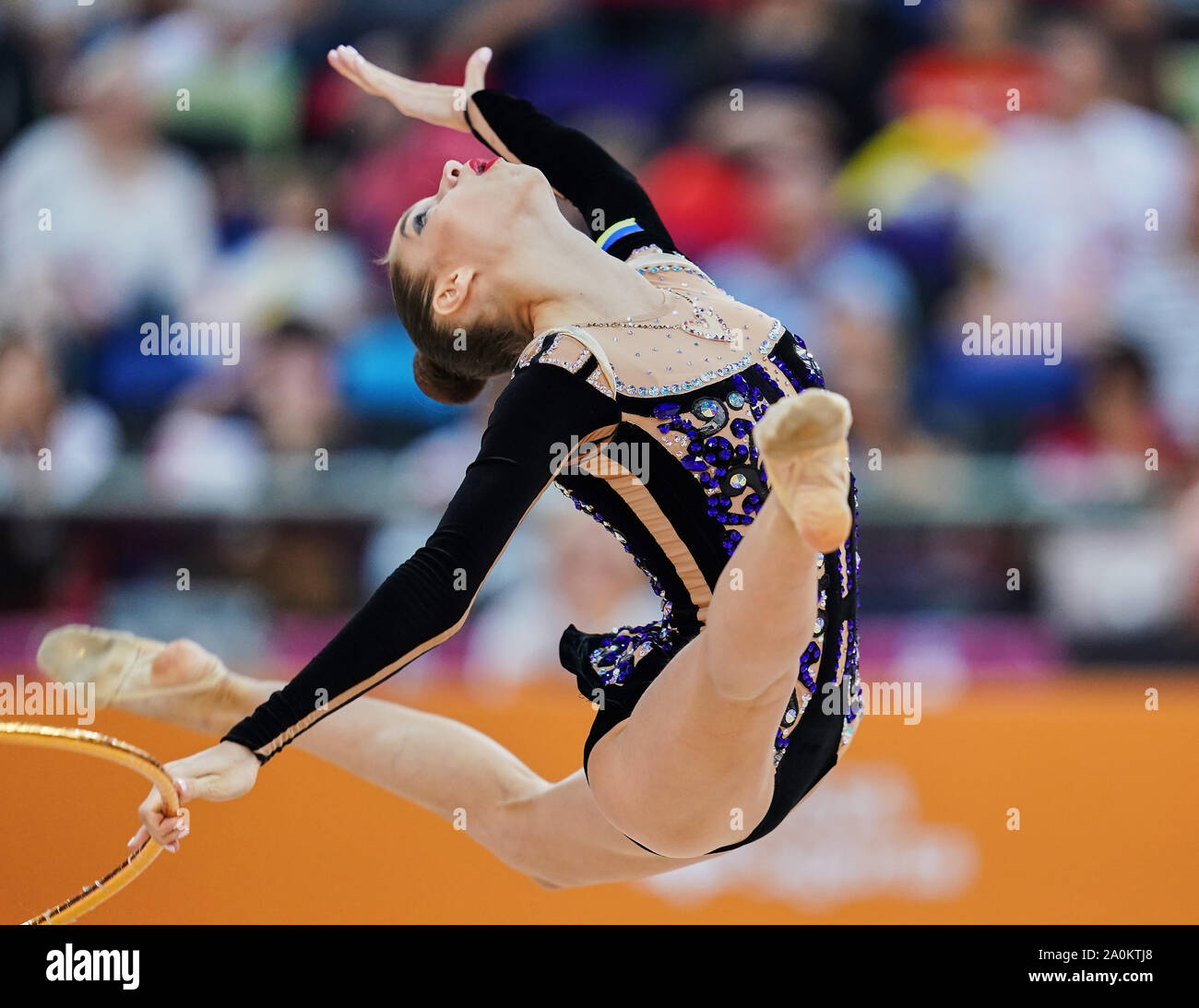 Baku in Azerbaijan. Xx Settembre, 2019. Â Vlada Nikolchenko dell'Ucraina durante il trentasettesimo Rhythmic Gymnastics World Championships match tra e il giorno 4 presso il National Arena di ginnastica a Baku, in Azerbaijan. Ulrik Pedersen/CSM/Alamy Live News Foto Stock