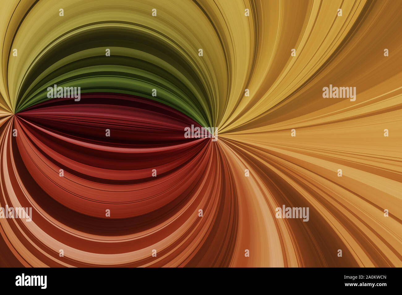 Rosso, arancione, giallo, verde linee arrotondate, spazio astratto sfondo Foto Stock