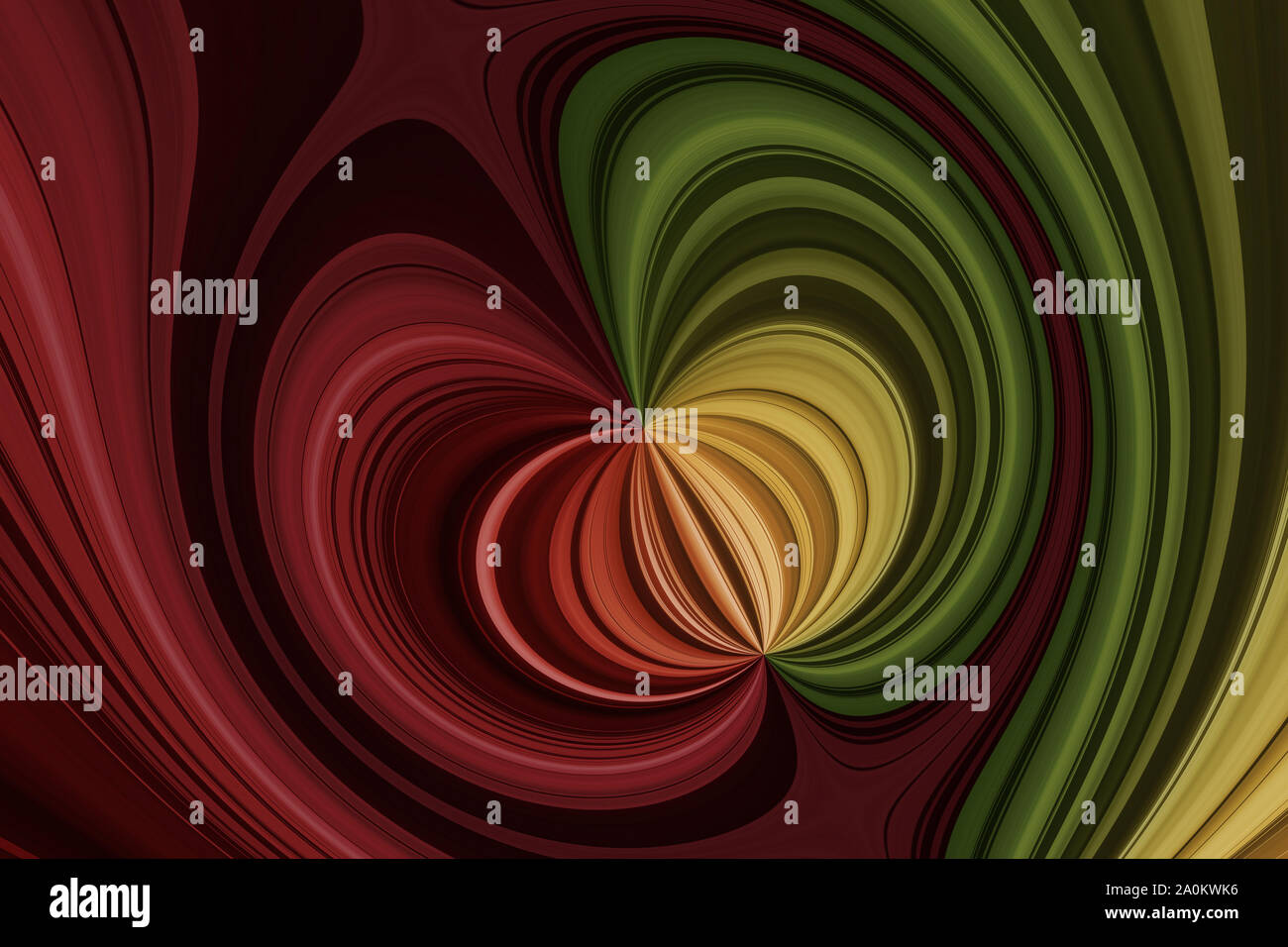 Rosso, arancione, giallo, verde arrotondati e linee curve, sfondo astratto Foto Stock