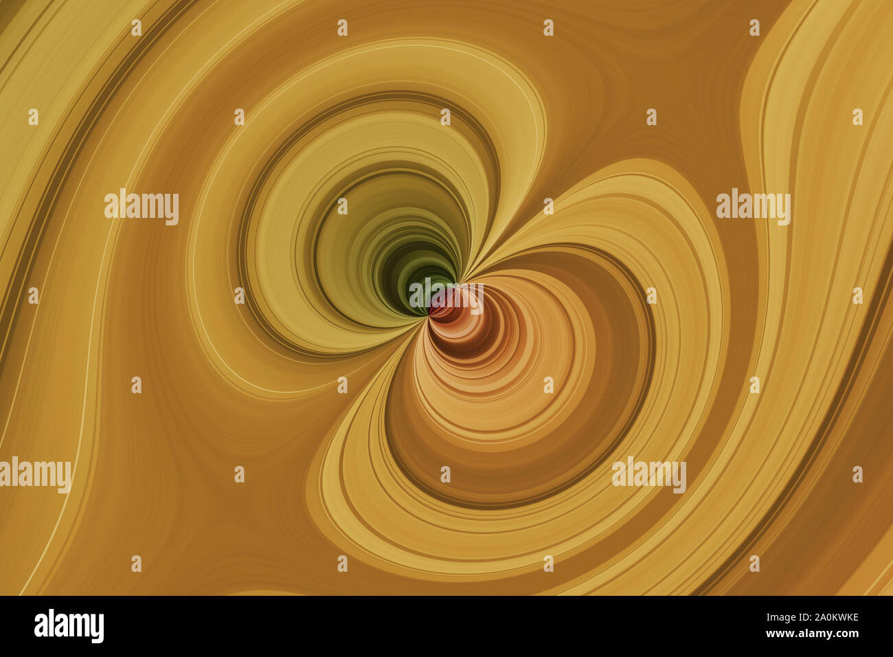 Multicolore linee curve con effetto shperical, abstract sfondo giallo con verde e rosso elementi Foto Stock