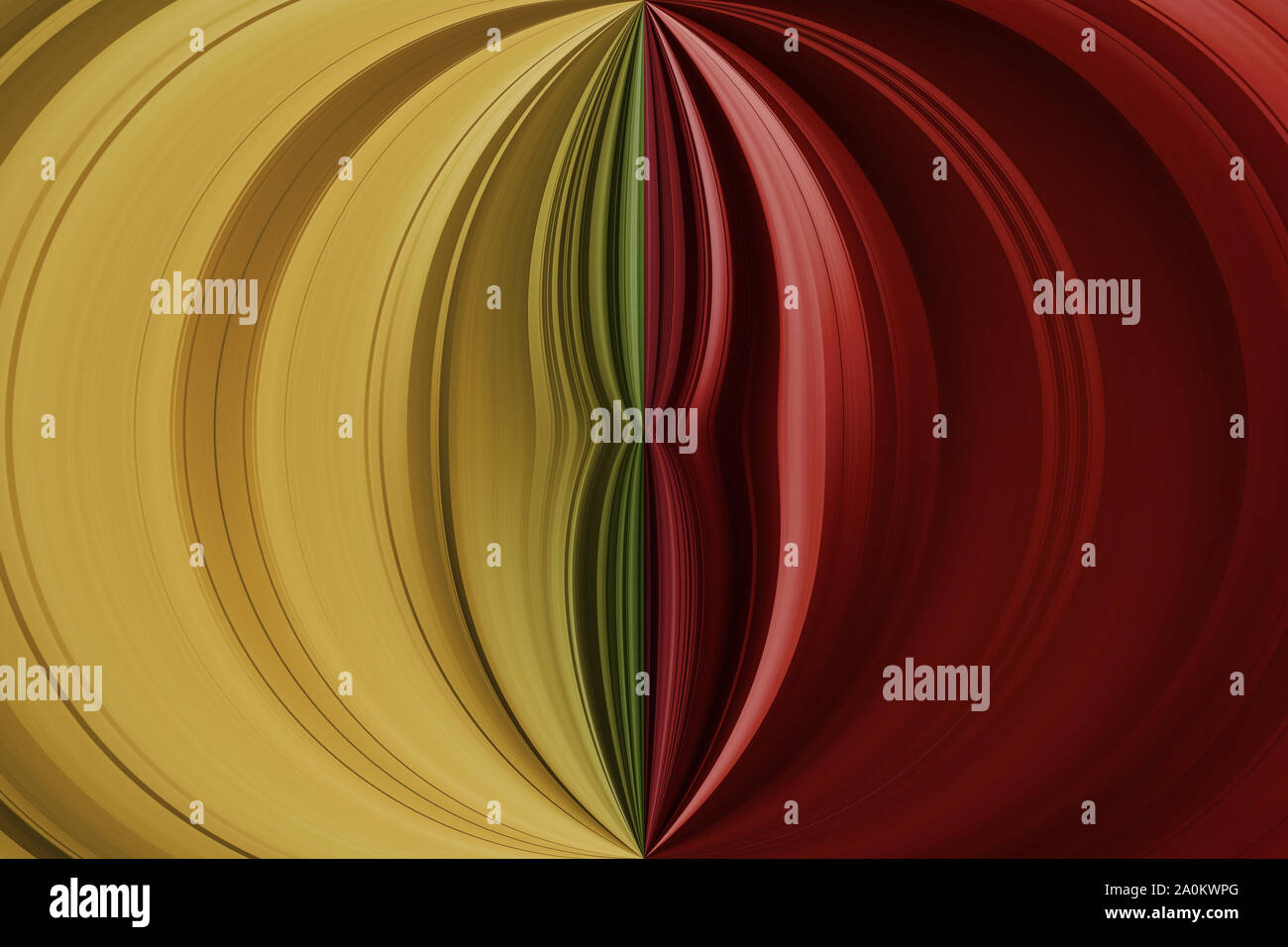 Rosso, arancione, giallo, verde curvo linee verticali, abstract sfondo fantasy Foto Stock