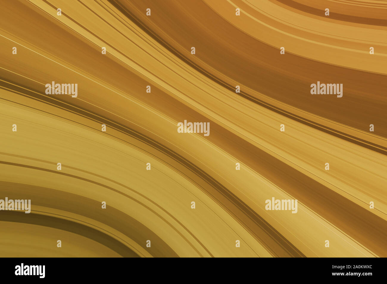 Le linee curve in gradazioni di giallo scuro dello sfondo astratto con shift effetto lente Foto Stock