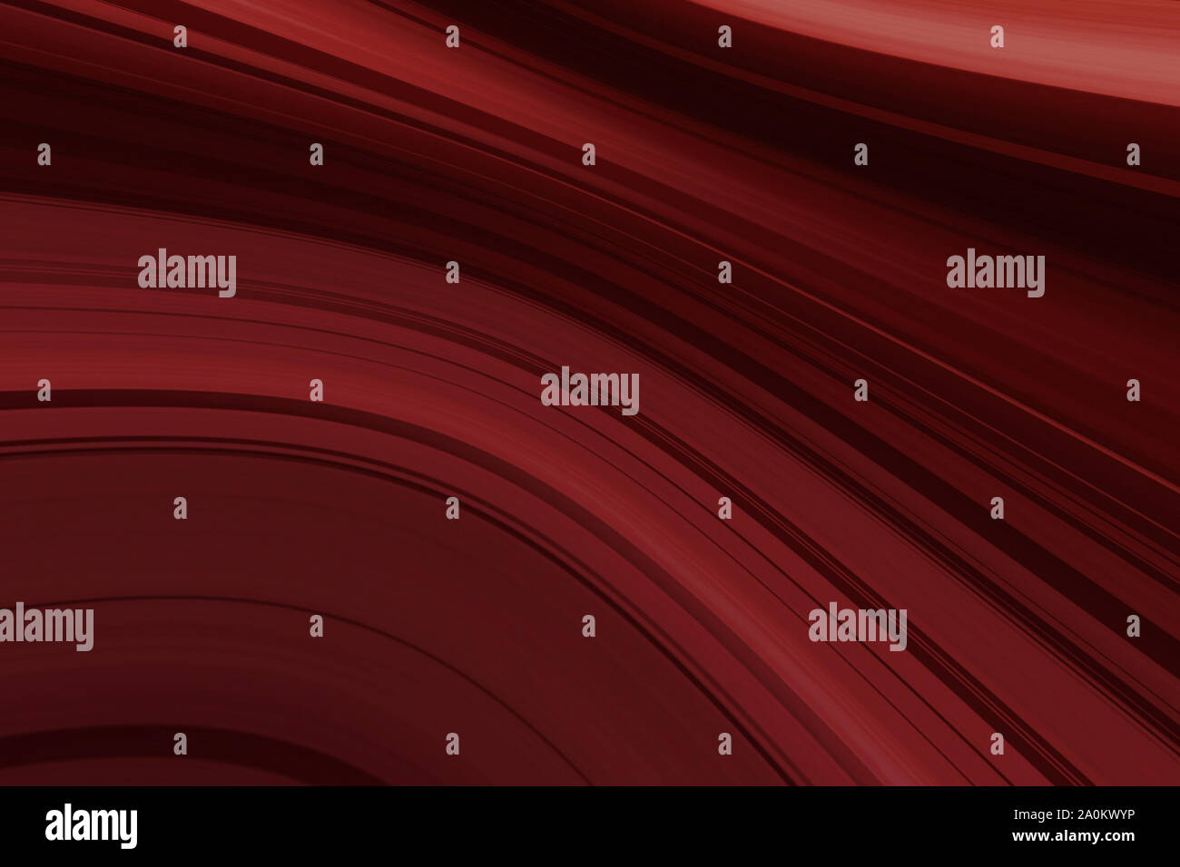 Le linee curve in sfumature rosse, sfondo astratto con shift effetto lente Foto Stock