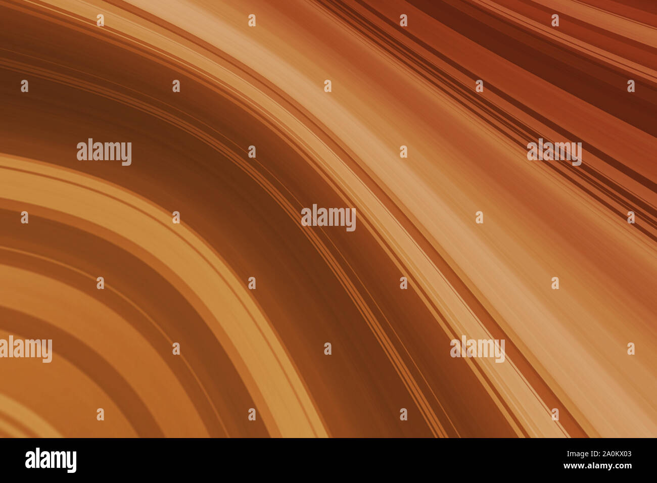 Le linee curve in arancio, abstract sfondo luminoso con shift effetto lente Foto Stock