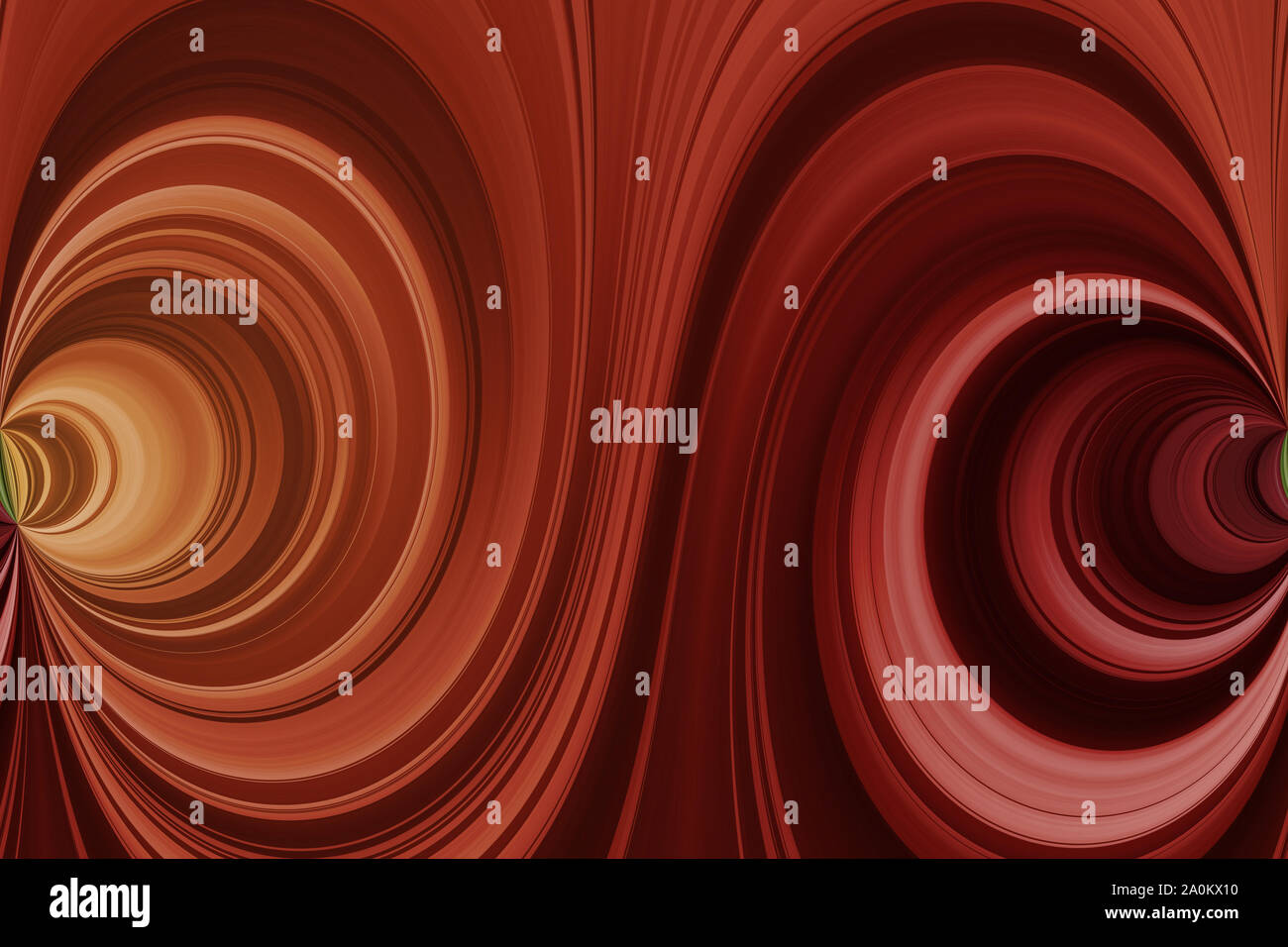 Rosso, giallo e verde linee a spirale, sfondo astratto, modello senza giunture Foto Stock